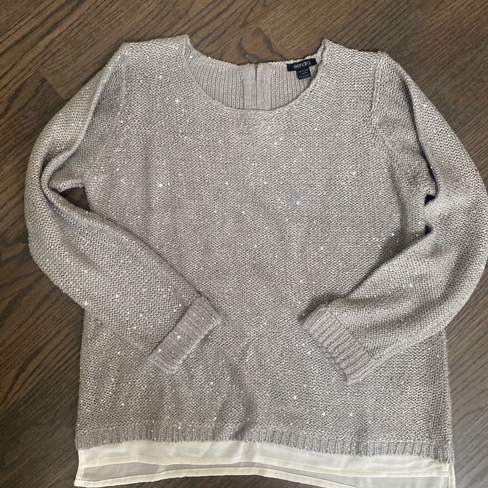 Ladies silver sequin sweater